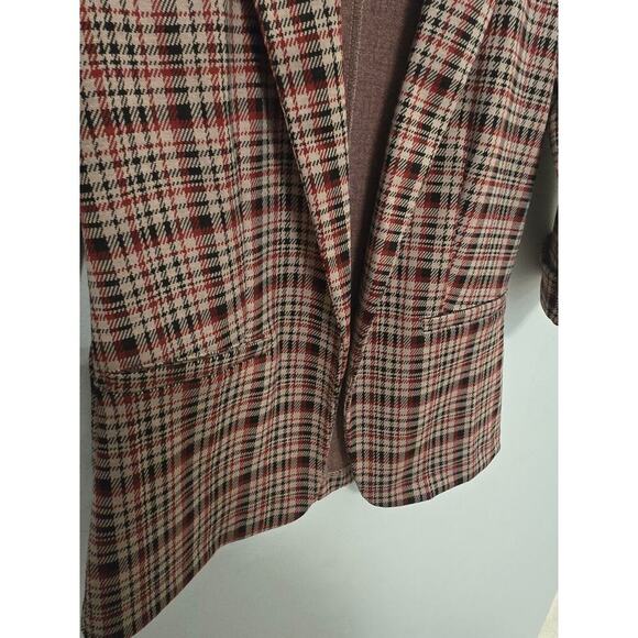 Maurices Burgandy Checkered Dress Jacket Size Small - Picture 4 of 5